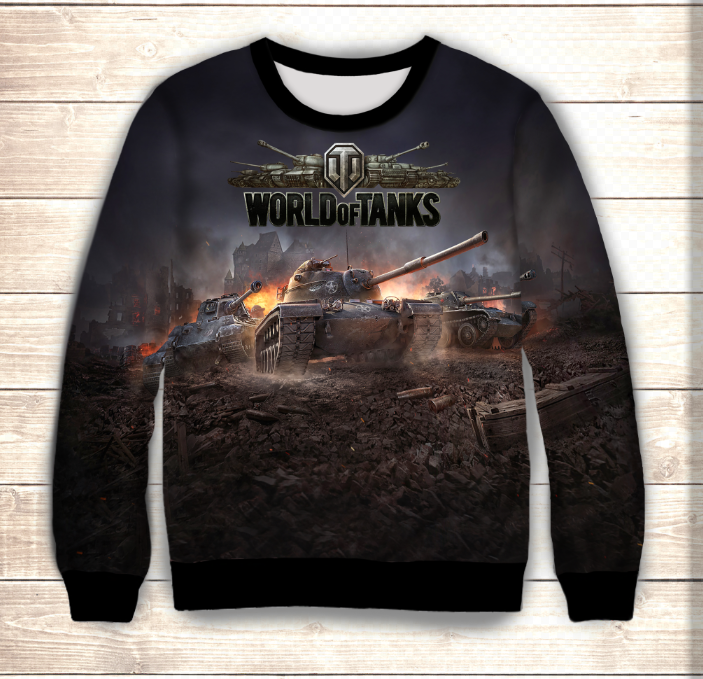 Світшот 3D World of tanks 3D ВСІ Розміри Преміум тканина