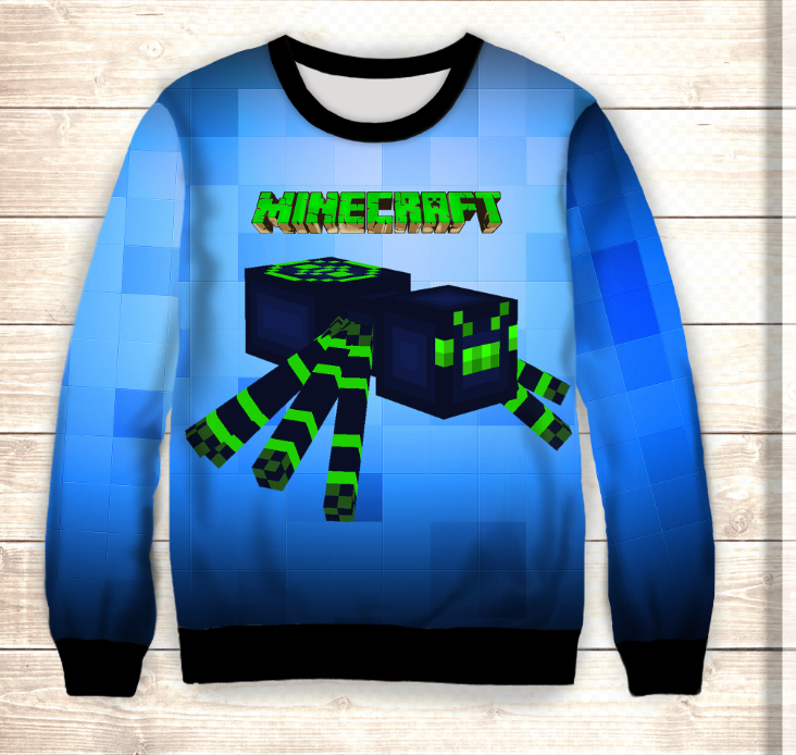 Світшот 3D MINECRAFT SPIDER ВСІ Розміри Преміум тканина