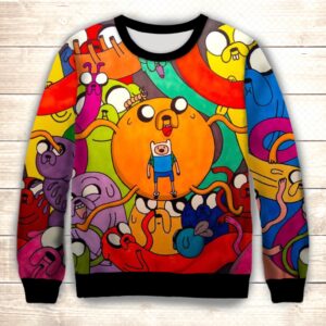 Світшот 3D Adventure time/Свитшот Джейк и Финн коллаж ВСІ Розміри Преміум тканина