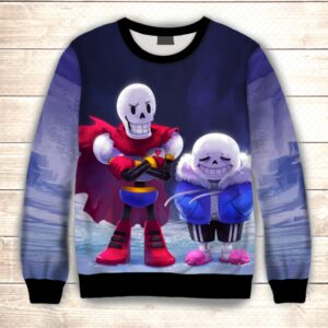 Світшот 3D Sans & Papirus Undertale ВСІ Розміри Преміум тканина