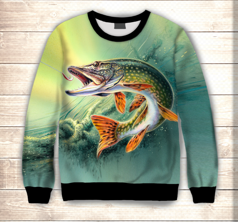 Світшот 3D рибалці ВСІ Розміри Преміум тканина