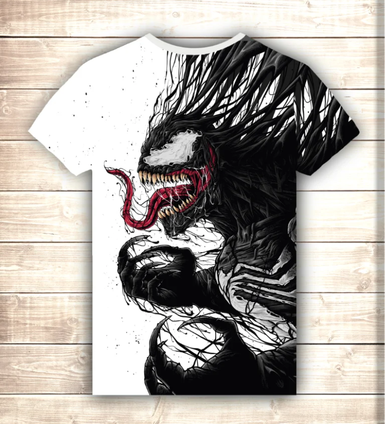 Футболка 3D VENOM WHITE ВСІ Розміри Преміум тканина