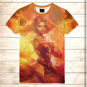 Футболка 3D Гра Дота 2 Ліна в огні ВСІ Розміри Преміум тканина