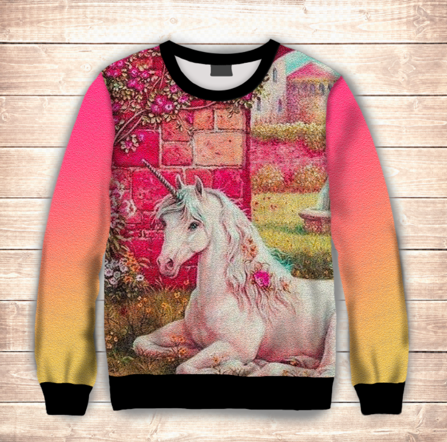 Світшот Єдиноріг біля замка ВСІ Розміри Преміум тканина