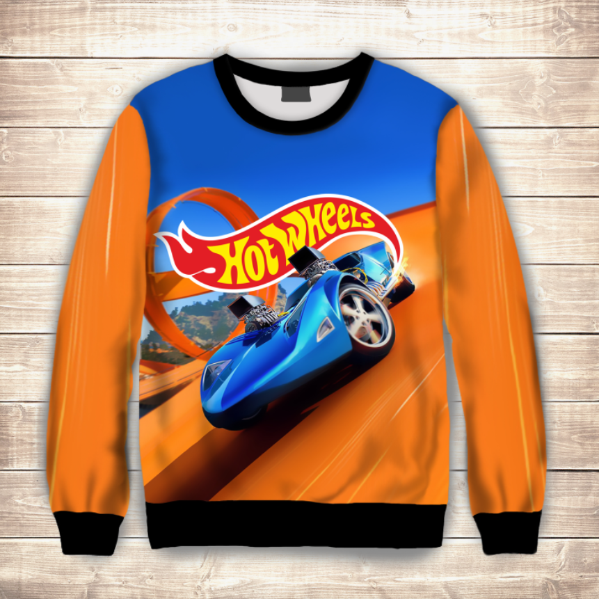 Світшот 3D Нot wheels ВСІ Розміри Преміум тканина