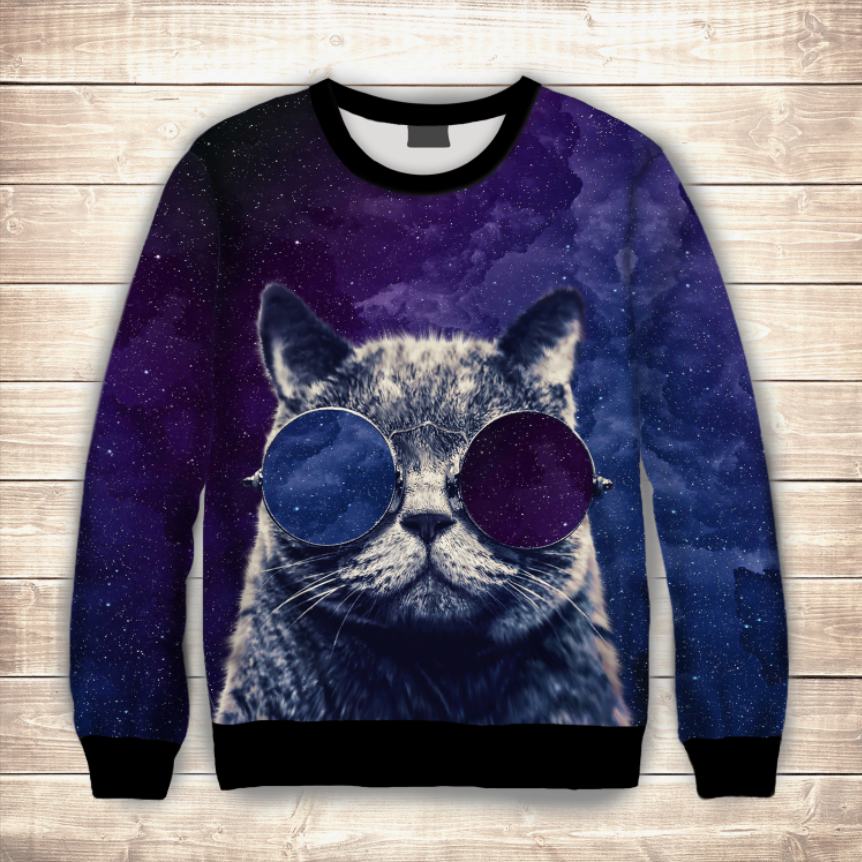 Світшот Кіт в окулярах ВСІ Розміри Преміум тканина