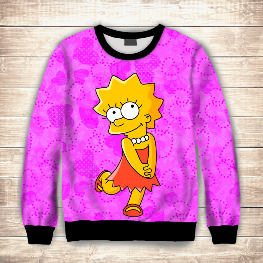 Світшот 3D Ліза Сімпсон ВСІ Розміри Преміум тканина