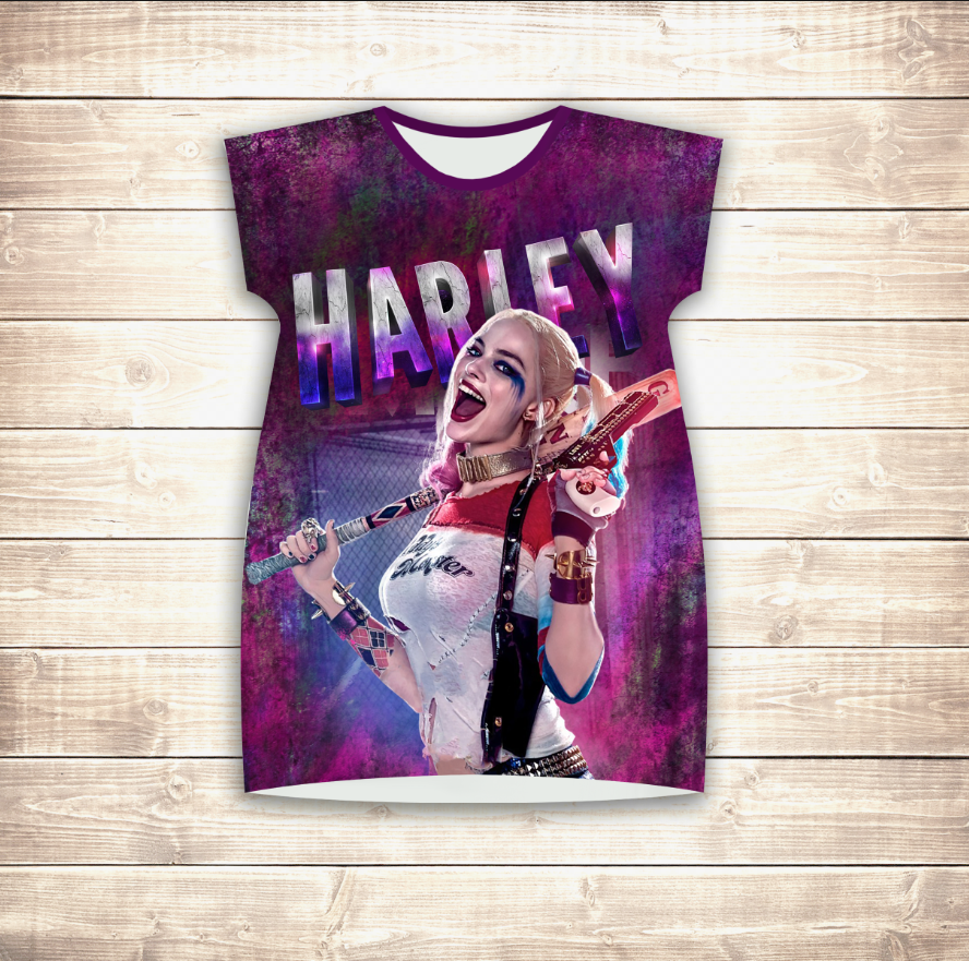 Плаття-туніка 3D для дівчат Харлі Куін ВСІ Розміри Преміум тканина