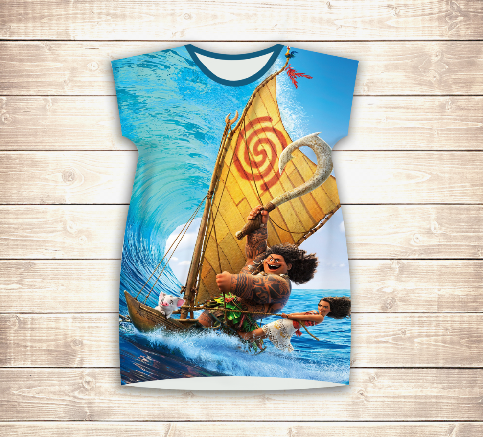 Плаття-туніка 3D для дівчат Моана і Мауі. Пригоди ВСІ Розміри Преміум тканина