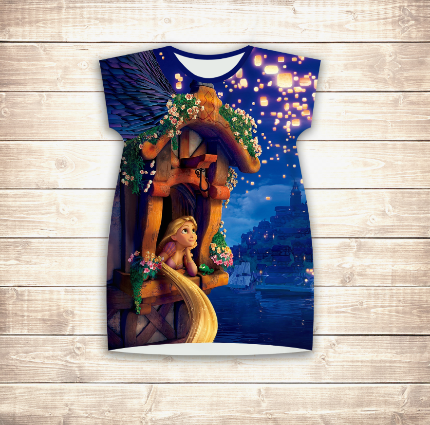 Плаття-туніка 3D Рапунцель (для дівчат і жінок) ВСІ Розміри Преміум тканина