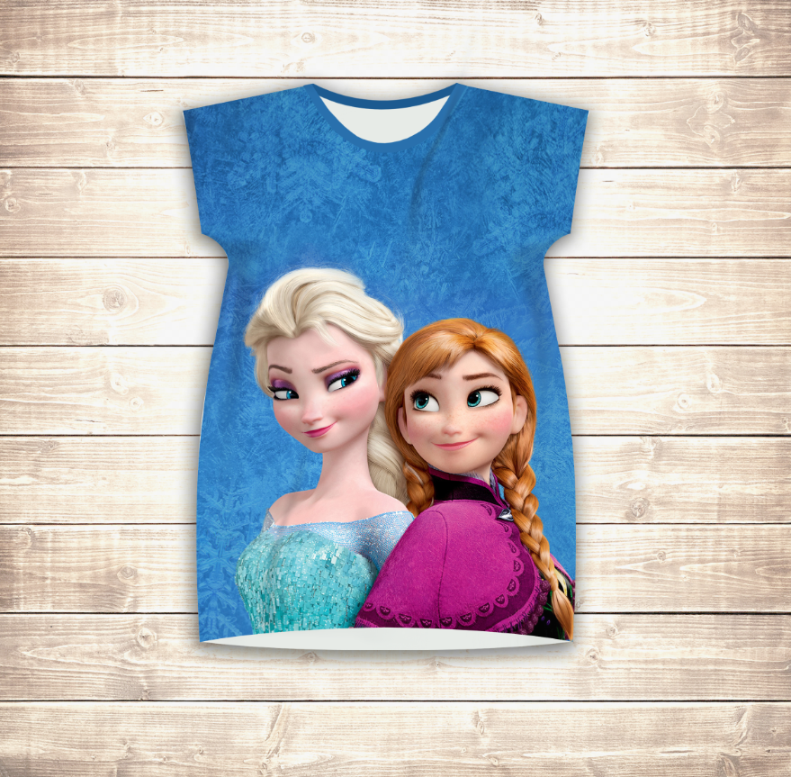 Плаття-туніка 3D Анна і Ельза (для дівчат і жінок) ВСІ Розміри Преміум тканина