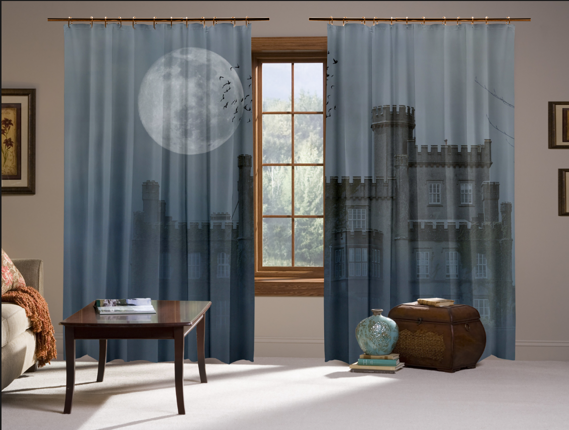 Штори 3Д Замок в тумані