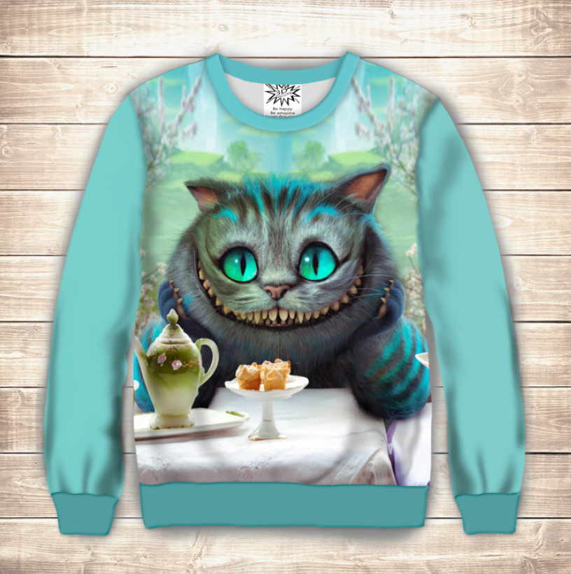 Світшот 3D Чаювання Чешира ВСІ Розміри Преміум тканина