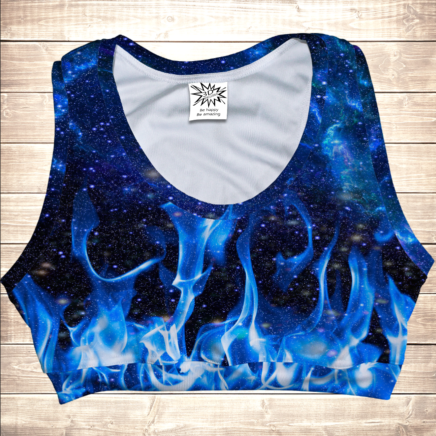 Топ спортивний 3D Космічний вогонь ВСІ Розміри Преміум тканина