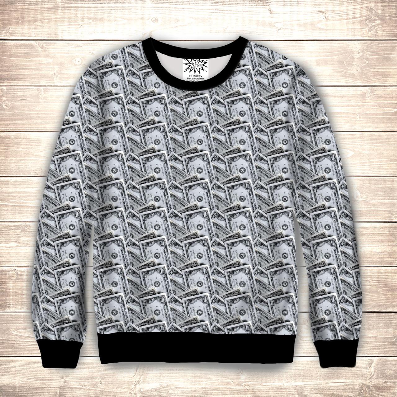 Світшот 3D Dollar USA ВСІ Розміри Преміум тканина