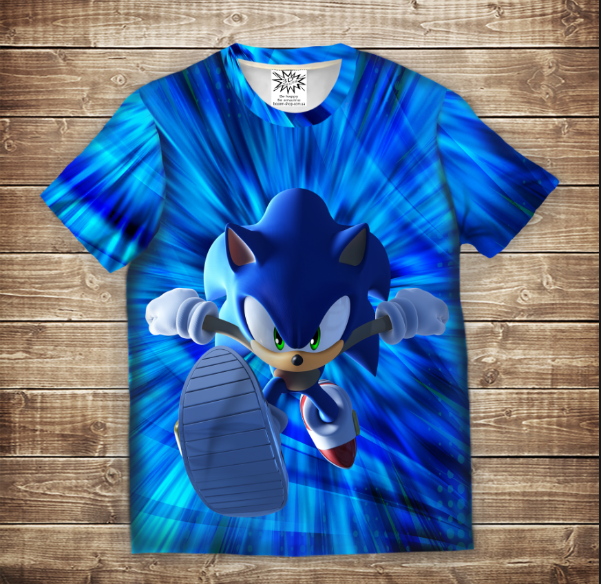 Футболка з принтом 3D Sonik Sprinter ВСІ Розміри Преміум тканина