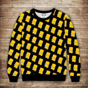 Світшот 3D-Bart head Pattern ВСІ Розміри Преміум тканина