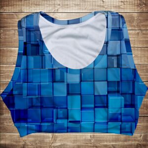 Топ спортивний 3D Блакитні кубики ВСІ Розміри Преміум тканина