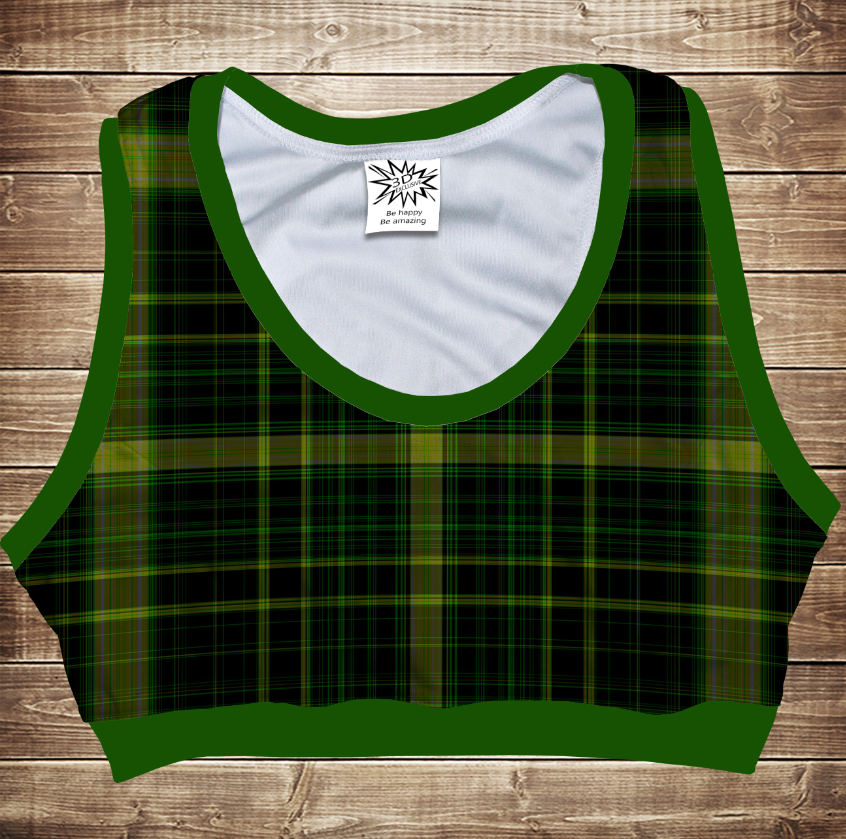 Топ спортивний 3D Green tartan ВСІ Розміри Преміум тканина