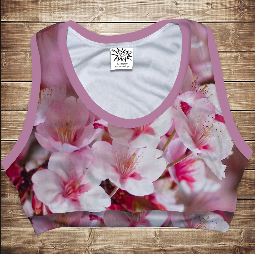Топ спортивний 3D Сакура ВСІ Розміри Преміум тканина