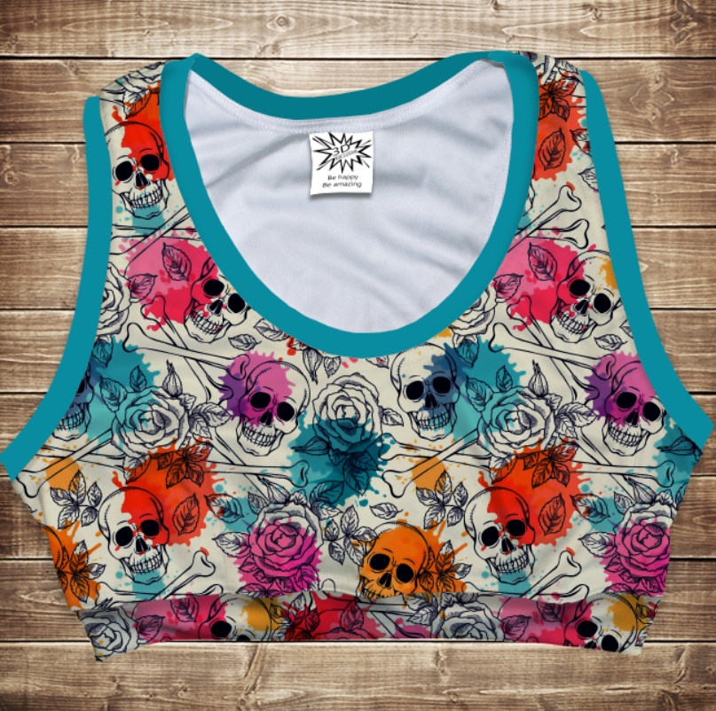Топ спортивний 3D Color sculls ВСІ Розміри Преміум тканина