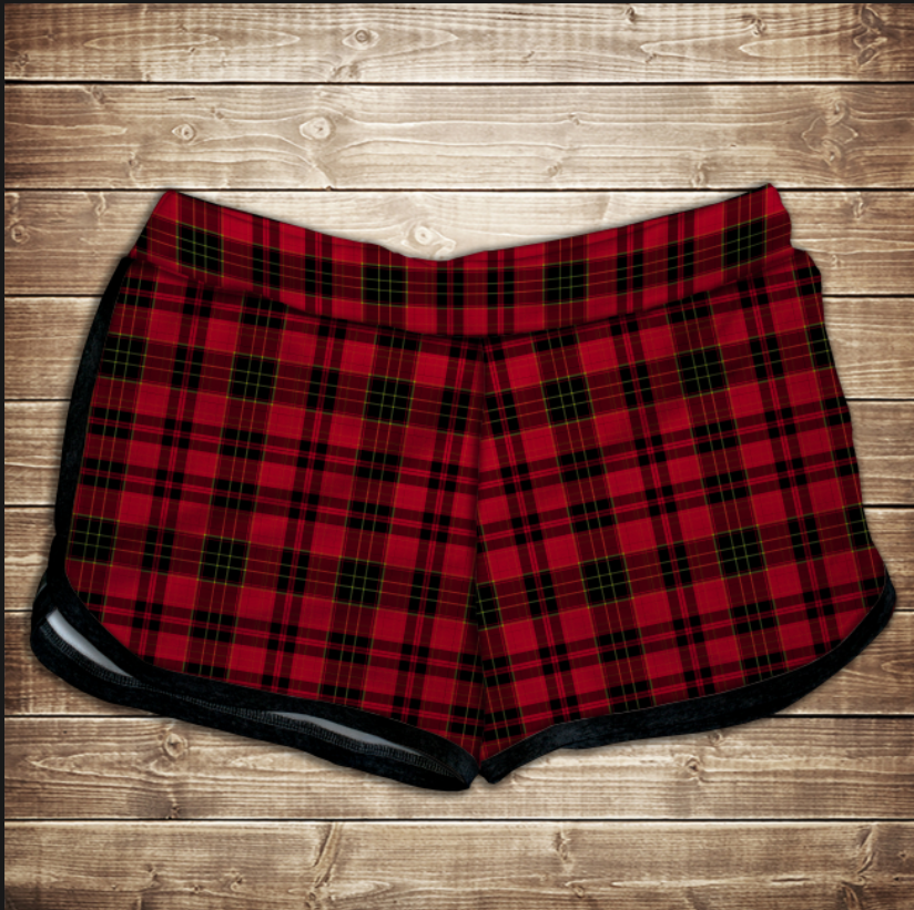Шорти 3D принт жіночі- red tartan ВСІ Розміри Преміум тканина