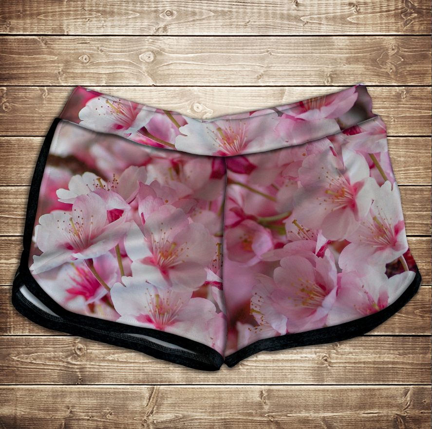 Шорти 3D принт жіночі-Сакура ВСІ Розміри Преміум тканина