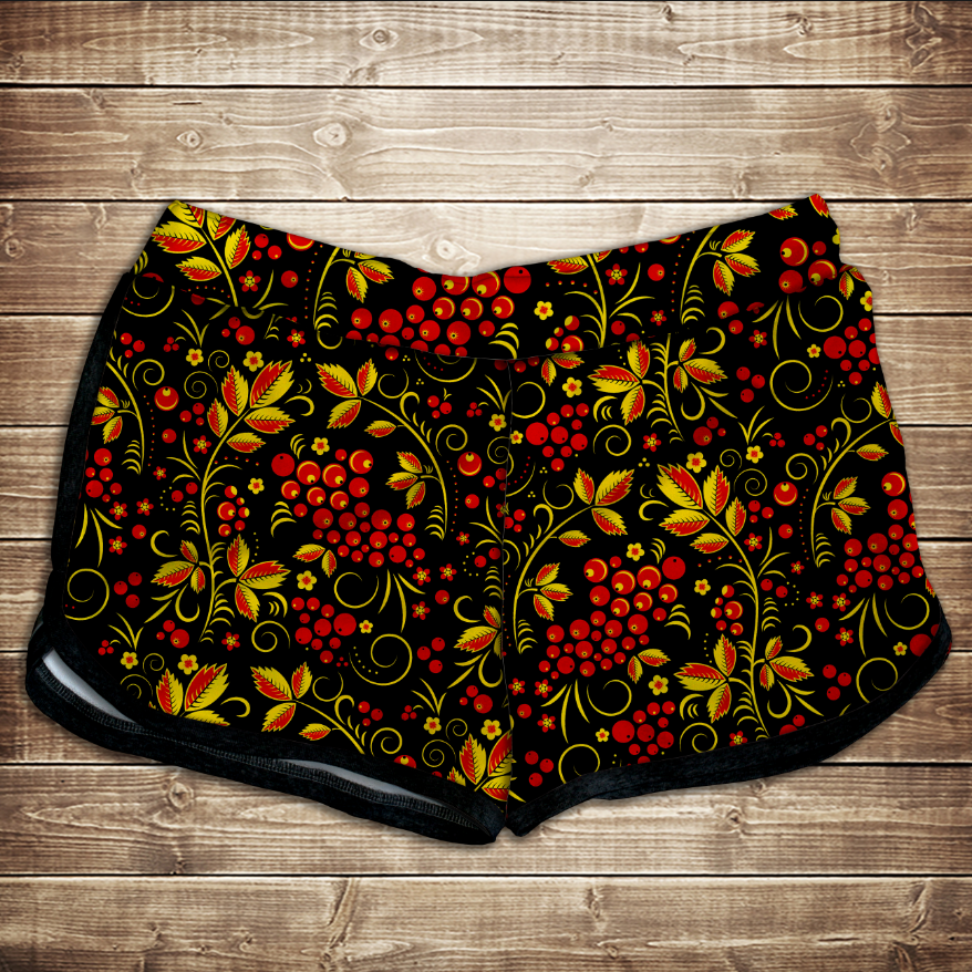 Шорти 3D принт жіночі-Горобина ВСІ Розміри Преміум тканина