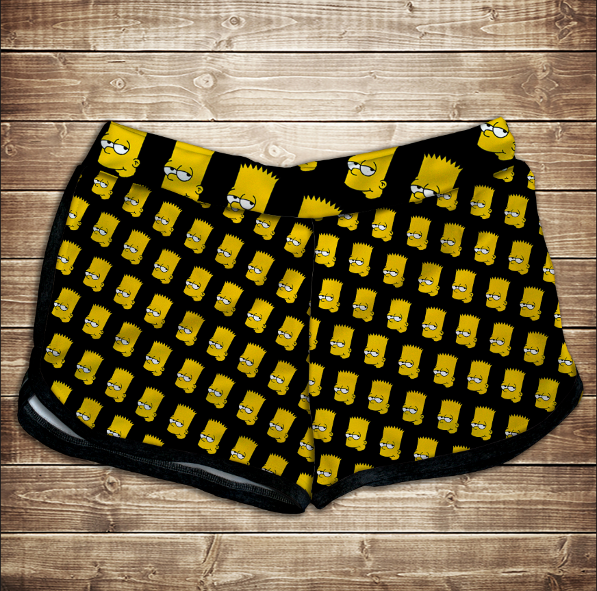 Шорті 3D принт жіночі-Bart head Pattern ВСІ Розміри Преміум тканина