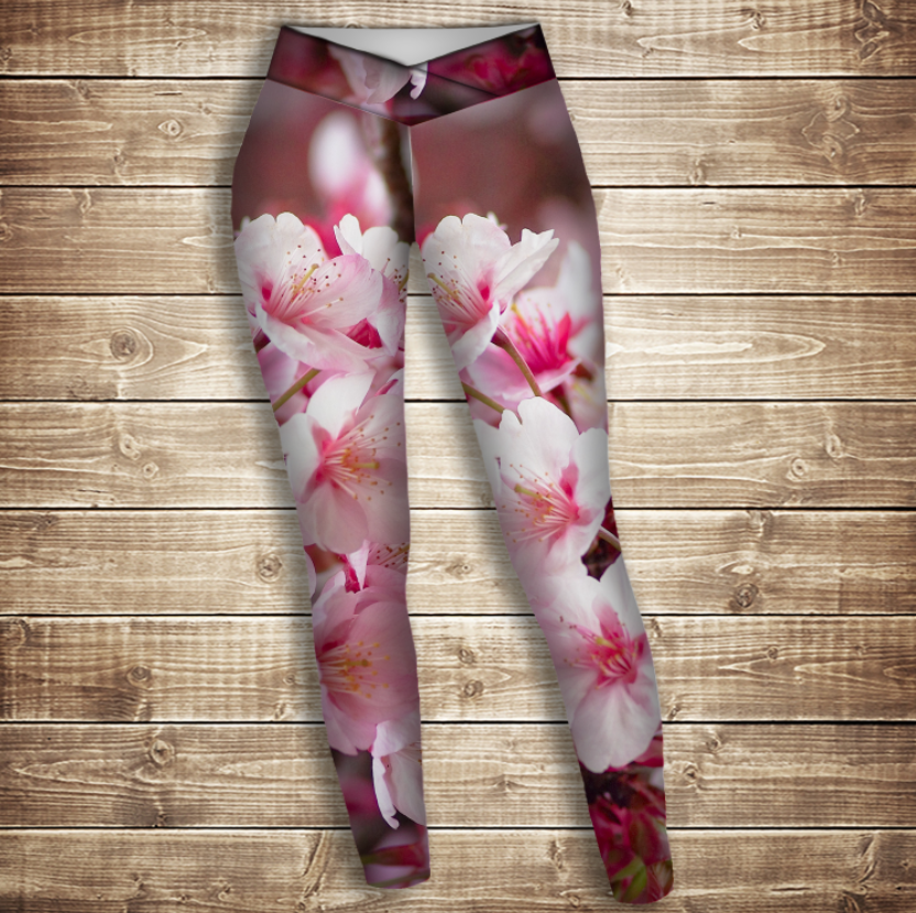 Лосини 3D-Сакура ВСІ Розміри Преміум тканина