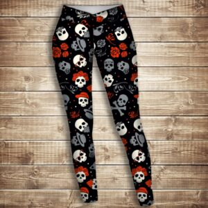 Лосини 3D- sculls with rose ВСІ Розміри Преміум тканина