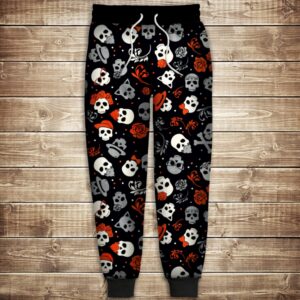 Штани 3D-sculls with rose ВСІ Розміри Преміум тканина