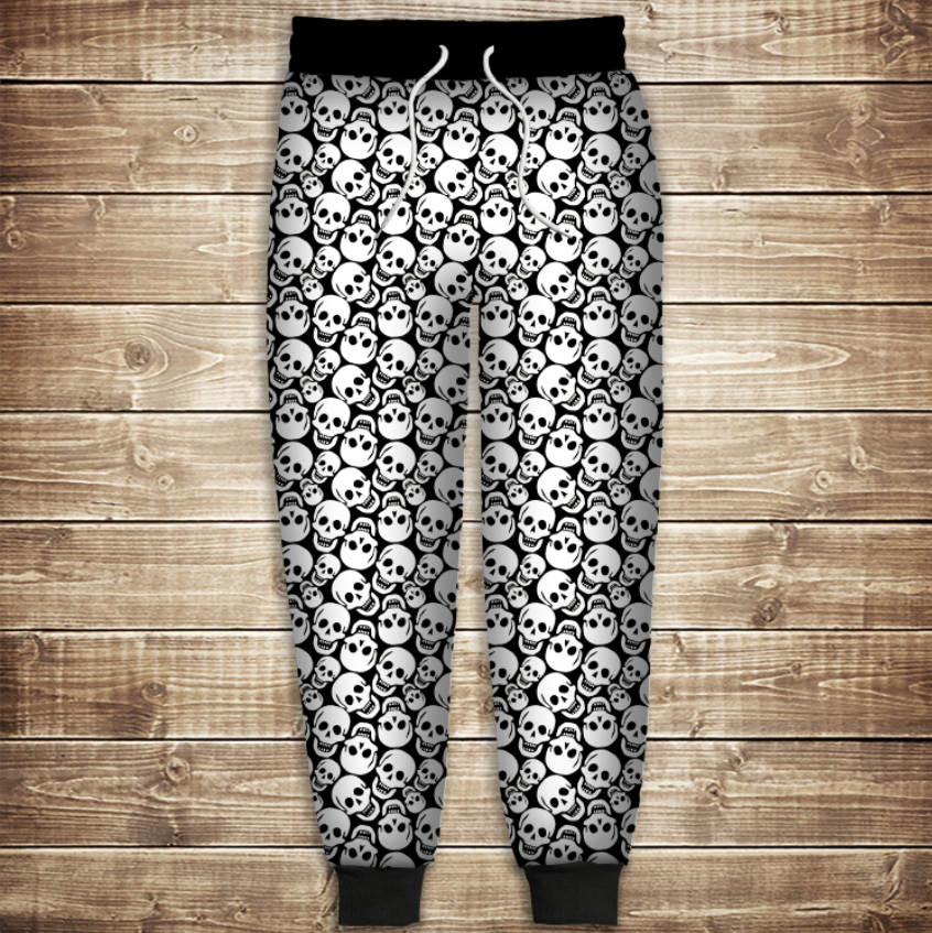 Штани 3D-sculls white ВСІ Розміри Преміум тканина
