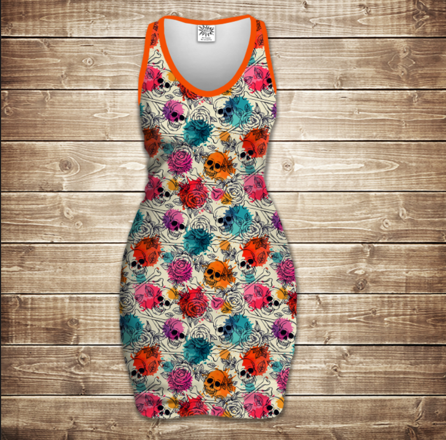 Плаття-майка 3D-Color sculls ВСІ Розміри Преміум тканина