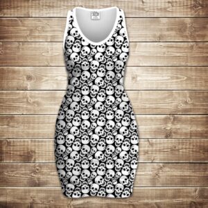 Плаття-майка 3D-Sculls white ВСІ Розміри Преміум тканина