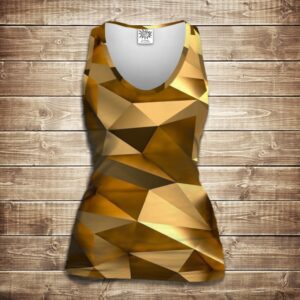 Майка 3D-Золотий кубізм ВСІ Розміри Преміум тканина