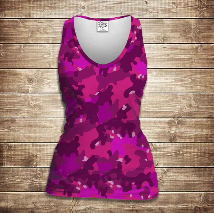 Майка 3D - Pink camuflage ВСІ Розміри Преміум тканина