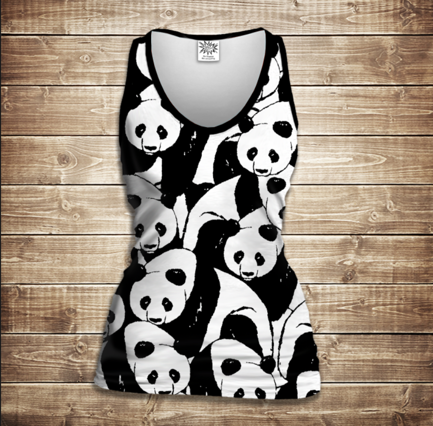 Майка 3D-Світ панд ВСІ Розміри Преміум тканина