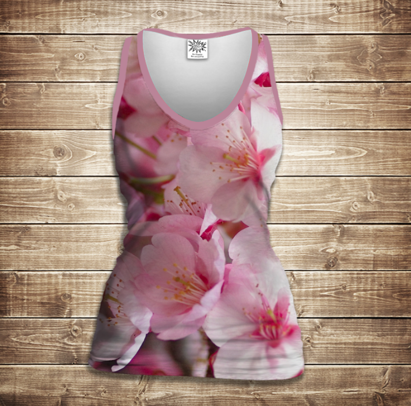 Майка 3D- Сакура ВСІ Розміри Преміум тканина