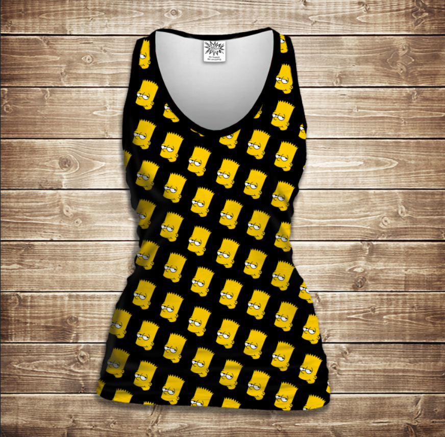 Майка 3D-Bart head Pattern ВСІ Розміри Преміум тканина