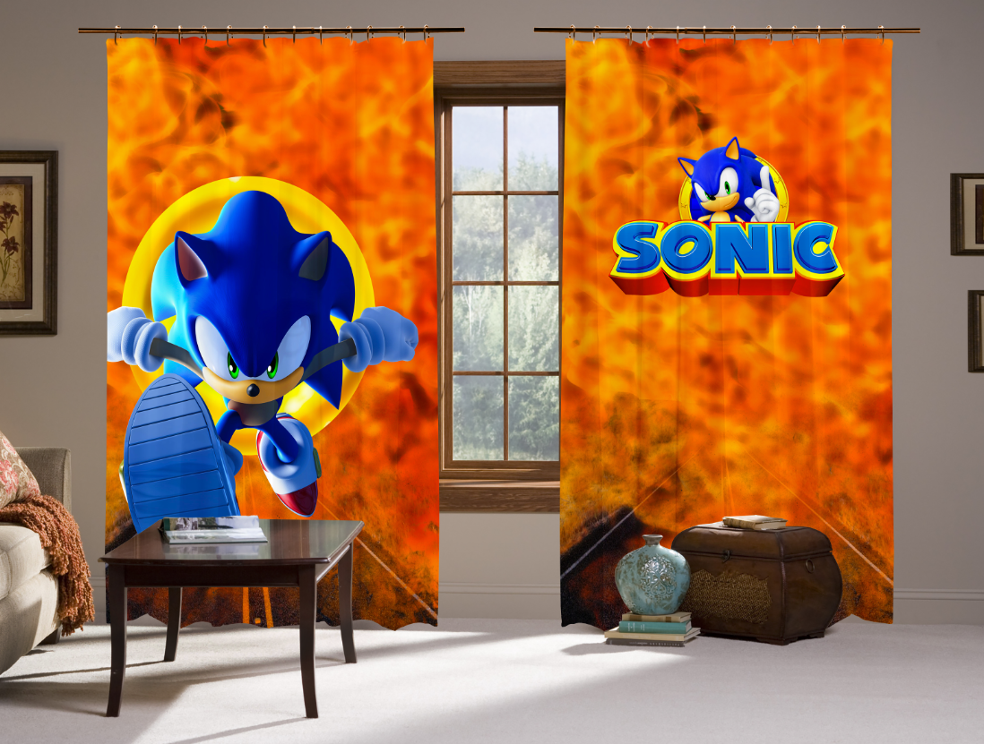 Штори 3D Сонік і вогонь