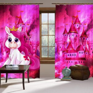 Штори 3D Unicorn & castle in sky