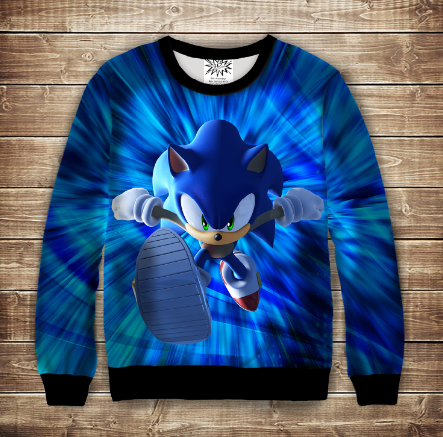 Світшот з 3D принтом Сонік спринт ВСІ Розміри Преміум тканина