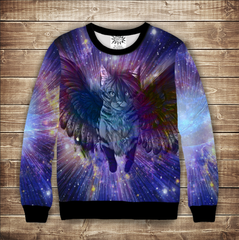 Світшот 3D-Киця з крилами ВСІ Розміри Преміум тканина