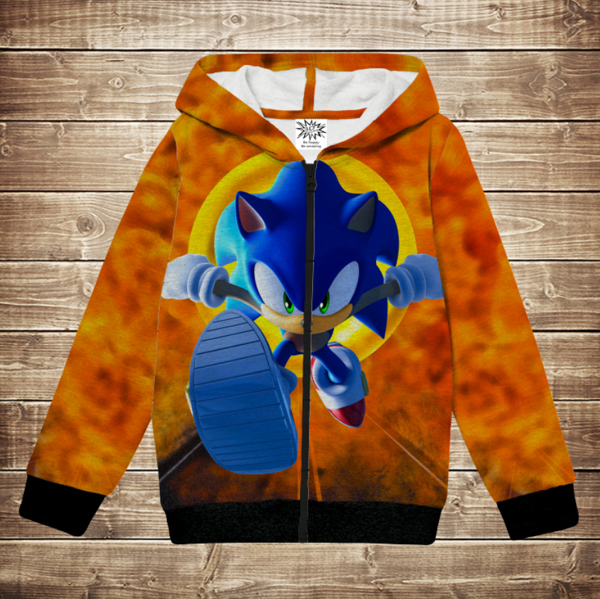 Худі теплий з 3Д принтом Сонік вогняний ВСІ Розміри Преміум тканина