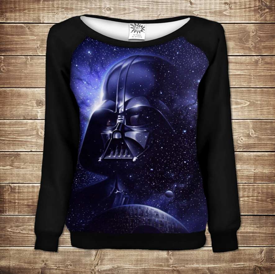 Жіночий світшот - реглан з відкритими плечима з 3D принтом-STORMTROOPER SPACE Dark ВСІ Розміри Преміум тканина