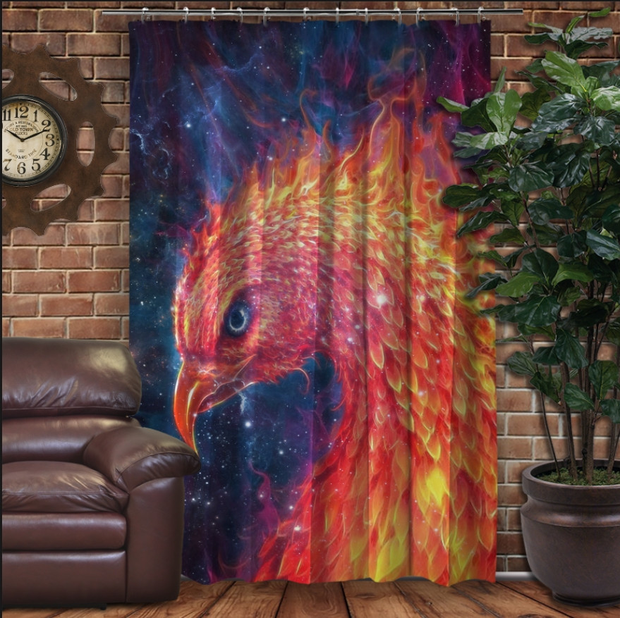 Штора 3D з принтом-Фенікс