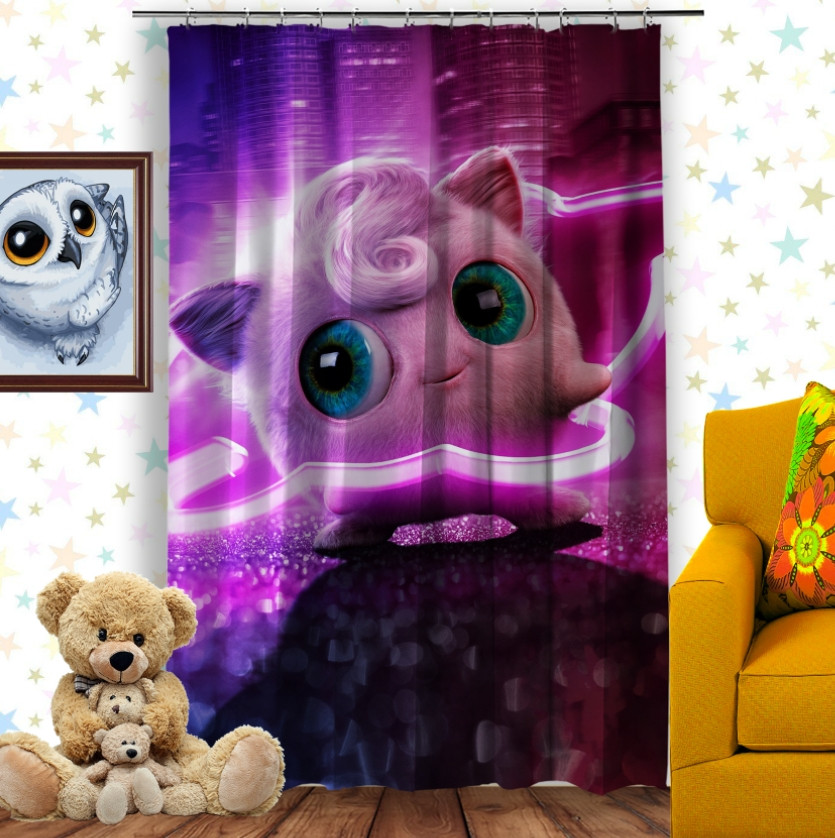 Штора 3D з принтом-Покемон Джиглипуфф