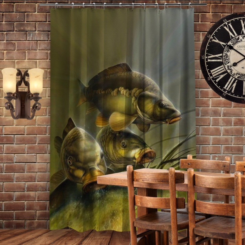 Штора 3D з принтом-Карпи