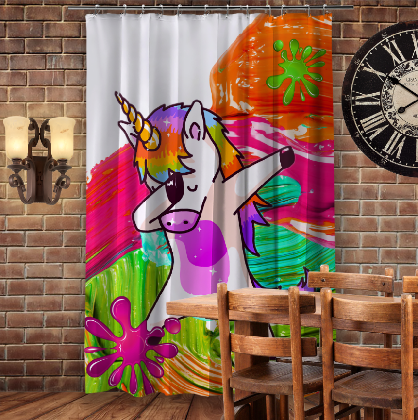 Штора 3D з принтом-Unicorn Dab